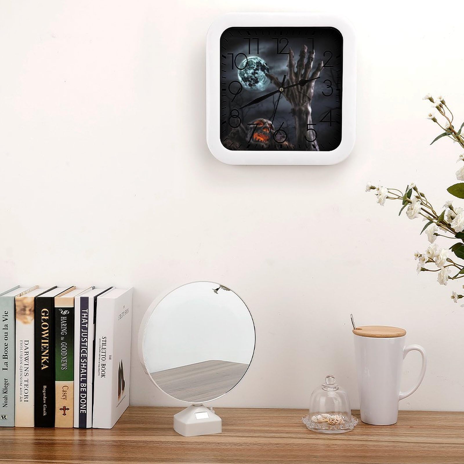 Amazon.com: STVBRAC Zombie Hand Dark Halloween Square Wall Clock